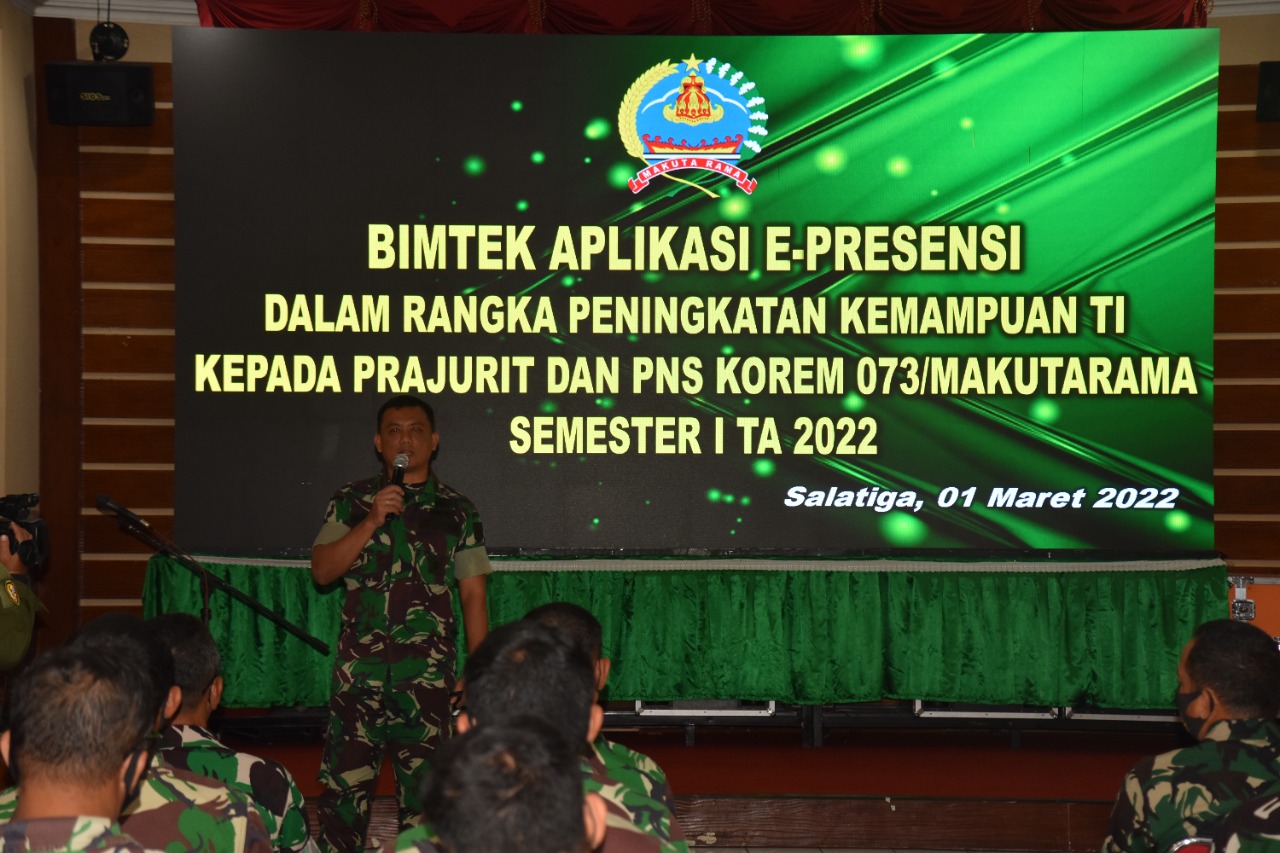 KOREM 073/MAKUTARAMA LUNCURKAN APLIKASI E-PRESENSI